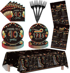 40Th Birthday Decorations for Men Women, Cheers to 40 Years Vintage Party Suppli