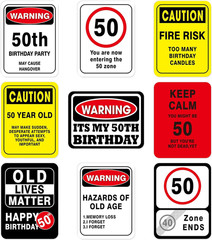 50Th Birthday Party Decorations – 9PCS Wall Signs Funny Tags for 50 Years Old