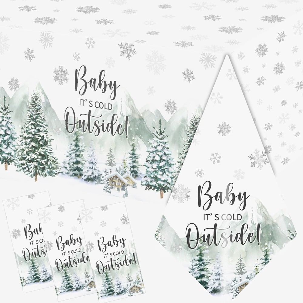 Winter Baby Shower Tablecloth Baby It’s Cold Outside Baby Shower Decorations …