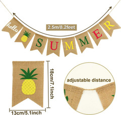 Hello Summer Flamingo Burlap Banner Pool Beach BBQ Party Garland Rustic Decor 2!