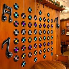 VioraWhite 18pcs 50s Musical Party Decoration Retro Rock and Roll Sock Hop