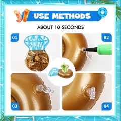 12Pack Ring Inflatable Drink Holder, Drink Floaties Floats Cup for Swimming P…