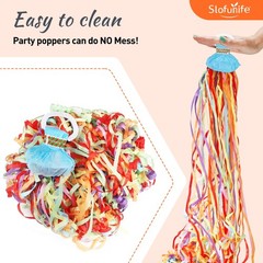 Slofunife No Mess Streamers 100Pack Colorful Confetti Poppershand Throw Party