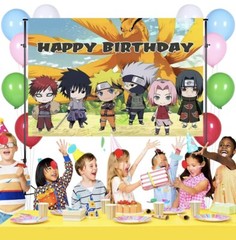 Naruto Theme Birthday Party Decorate, 5×3.5ft Happy Birthday Backdrop US Seller