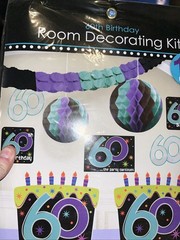 60th Birthday Room Decorating Kit 10 Pieces Party Supply