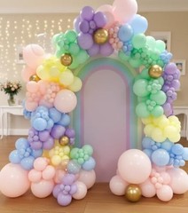 Rainbow Balloon Garland Kit 181Pcs Macaron Easter Balloon Arch Kit, Pastel