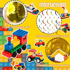 Building Block Party Decoration Lego Party Favors Building Block Hanging Swirls