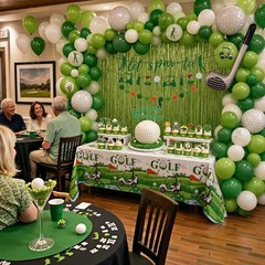 123Pcs Golf Party Decorations Set – Foil Balloons, Banner, Cake Toppers & Tablec