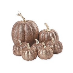7PCS Gold Glitter Pumpkin Set for Halloween For Fall and Seasonal Decor