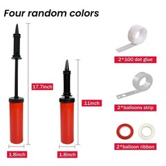 4pcs Balloon Pump Hand Held Inflator Air Pump for Balloons, 4 Random Color, F…