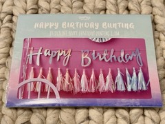 New Ginger Ray Iridescent Happy Birthday Bunting Banner Hanging Decoration Sign