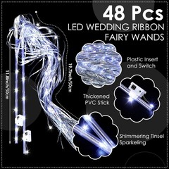 Simgoing 48 Pcs LED Light Up Wands Silver Birthday Party Favors