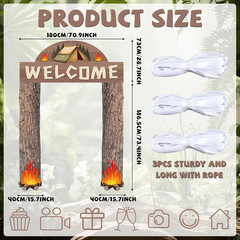 3 Pcs Camping Themed Party Decorations Camper Banner Welcome Porch Sign Camper