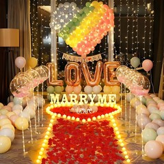 Stunning 2031-pc Marry Me Proposal Set with Letters, Candles & Rose Petals