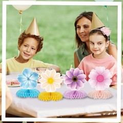 9 PCS Spring Flower Centerpieces Honeycomb Birthday Party Decorations Girls