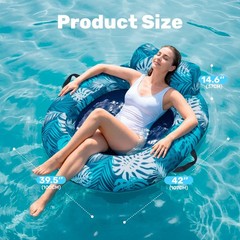 SLOOSH Inflatable Pool Floats Adult Comfortable Fabric Floating Lounge Chairs