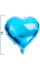 [10 Pack] Heart Shape Foil Balloons, 18″ (Blue)
