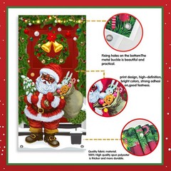 Christmas Decorations Santa Wreath Door Cover Xmas Winter Holiday Gift
