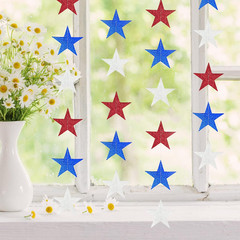 Star Garland, 4 Pack Red White and Blue Star Decorations for 4Th of July Patriot