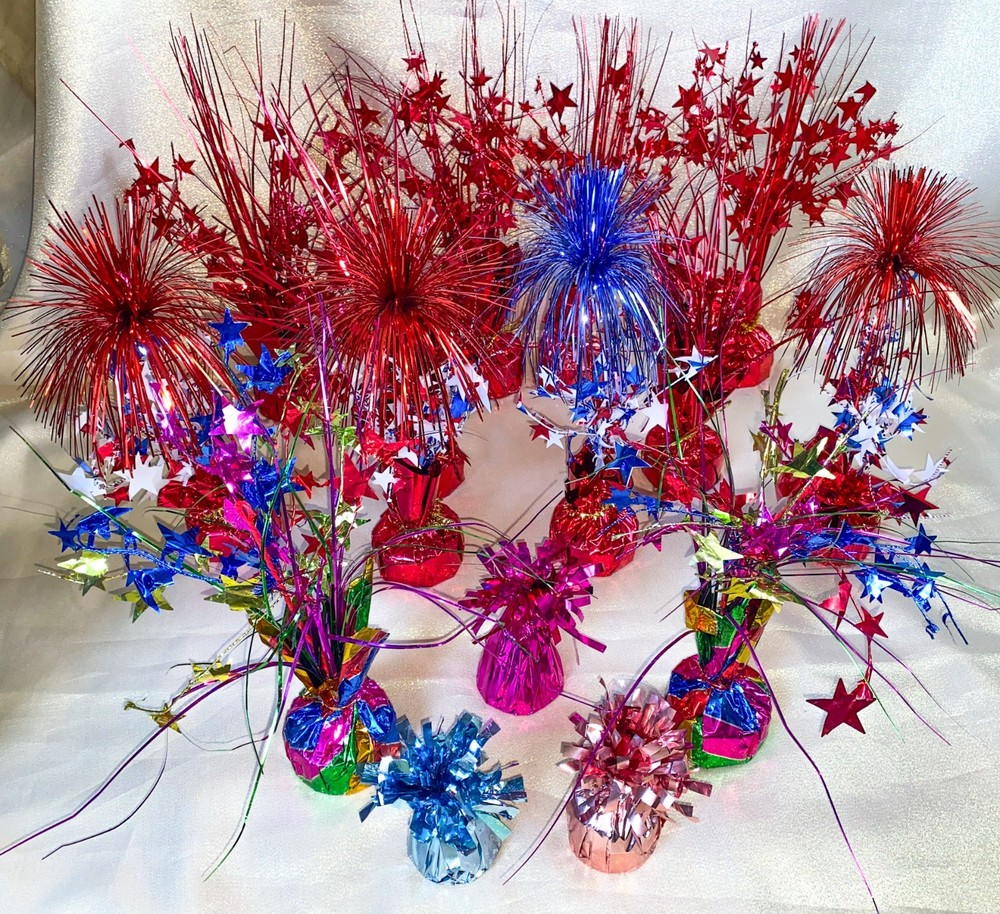 15 Foil Helium Balloon Weights Birthday Party or 4th of July Fireworks Decor