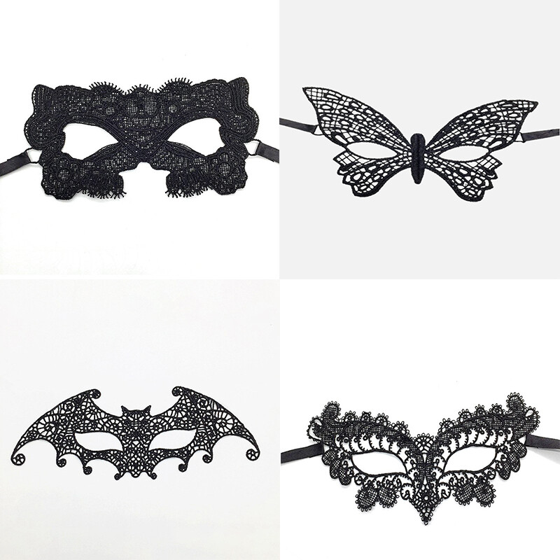 Half New Eye Mask Sexy Halloween Bar Lace Mask Popular Party Props Face