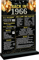 60Th Birthday Decorations Women Men, Black Gold Back in 1966 Birthday Poster Acr