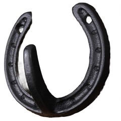 Black Horseshoe Wall Hook Cast Iron Rustic Decor for Entryway Organization