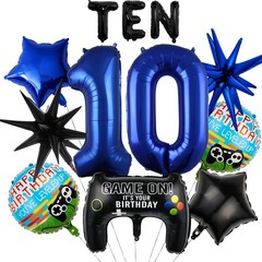 11pcs Video Game Themed Party Decorations, Number 10th Boys Birthday Party Su…