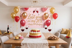 29Th Birthday Banner Backdrop for Women, Last Year in My 20S Birthday Banner Pho
