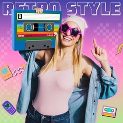 7 pcs Large 80s 90s Party Decorations – 3D Hip Hop Favor Set – Paper