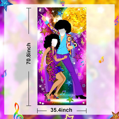 Disco Door Banner 3X6 Ft 70S Party Decorations 70S Theme Photo Props Disco Party