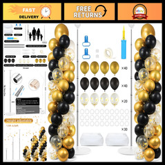 Adjustable Balloon Column Stand Kit – 2 Sets with 100 Balloons for Parties, Wedd