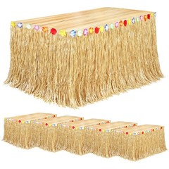 Natural Grass Table Skirts for Luau Party
