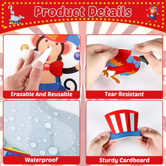 Circus Theme Bulletin Board Set Carnival Cutouts Animals Clown Paper Class Door