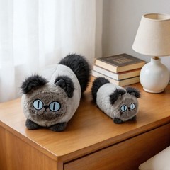 Cute Siamese Cat Plush Pillow Soft Fluffy Stuffed Kitty Cushion Home Decor