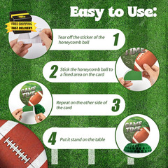 10 PCS Football Party Decorations, Football Honeycomb Centerpieces Table Decora