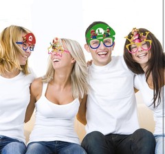 24pcs Mario Bros Paper Party Glasses Birthday Decorations