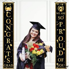 Congrats Grad Door Banner – Large 72×12 Inch, NO DIY | Congrats Grad Banner for