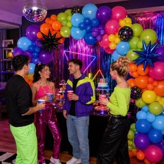 Neon Balloon Arch Kit, 122Pcs Bright Orange Green Blue Hot Pink Yellow Purple…