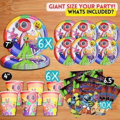 Rainbow Friends Party Supplies happy birthday centerpiece decoration cup plate
