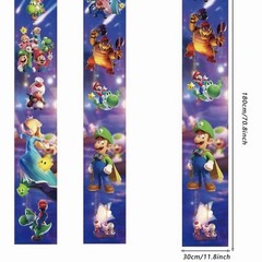 Super Mario Galaxy Happy Birthday Banner Lot of 3 Photo Back Drop Luigi Bowser