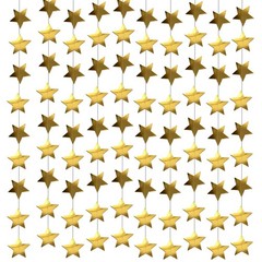 105 Feet Gold Star Garland, 8 Strands Glitter Paper 105.0 Feet,