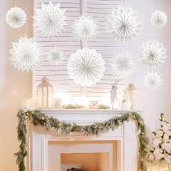 18 Pcs Large 3D Paper Snowflakes – Winter Hanging Decor for Home & Party