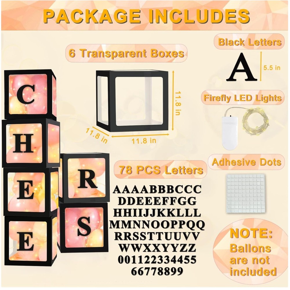 Transparent Balloon Box Kit for Baby Shower Gender Reveal
