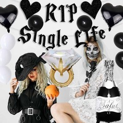Gothic Bachelorette Party Decorations Glitter Black Rip Single Life Banner,Ba…