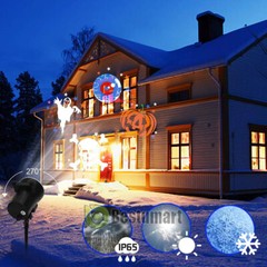Christmas Snowflake Projector Laser Light LED Moving Xmas Party Yard Decor Lamp