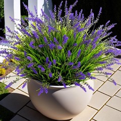 Ammyoo Artificial Faux Plants Flowers for Outdoor Decorations, 12 Pcs, Purple
