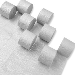 Silver Crepe Paper Streamers 8 Rolls 656 ft Pack of Metallic Silver Crepe Pap…