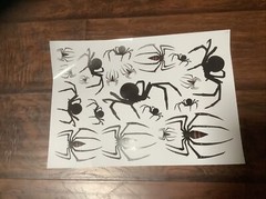 130 / 6 Sheet Halloween Bat Spider Stickers Window Decorations Spooky Party