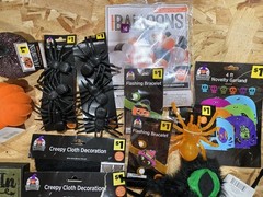 Bulk Halloween Decorations Set of 21 Pc, Decorating Party Pack, Spiders, Skull.